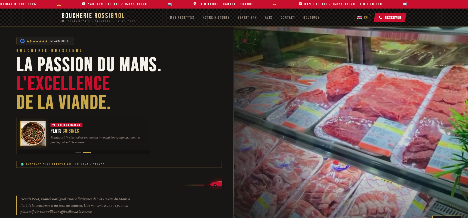 Site vitrine pour boucherie artisanale